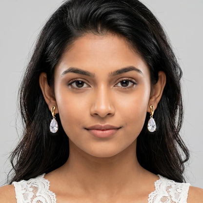 Luxora Crystal Teardrop Elegance Earrings