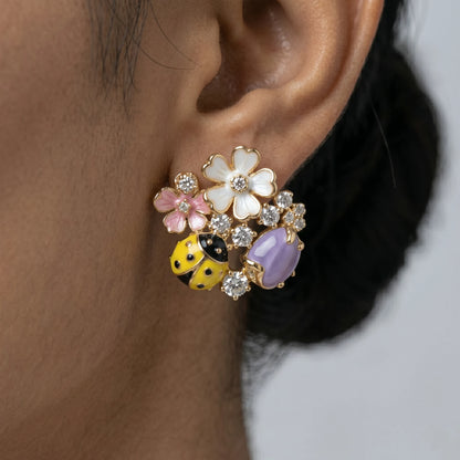 Luxora Enchanted Garden Ladybug Earrings