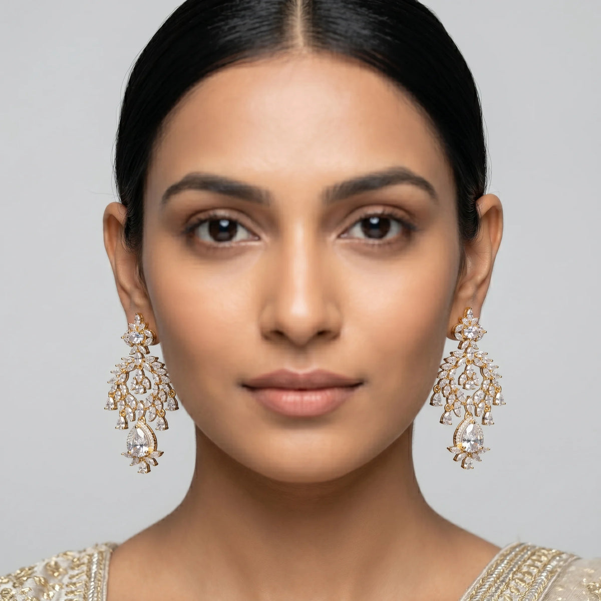 Luxora Regal Cascade Crystal Earrings
