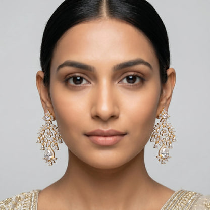 Luxora Regal Cascade Crystal Earrings