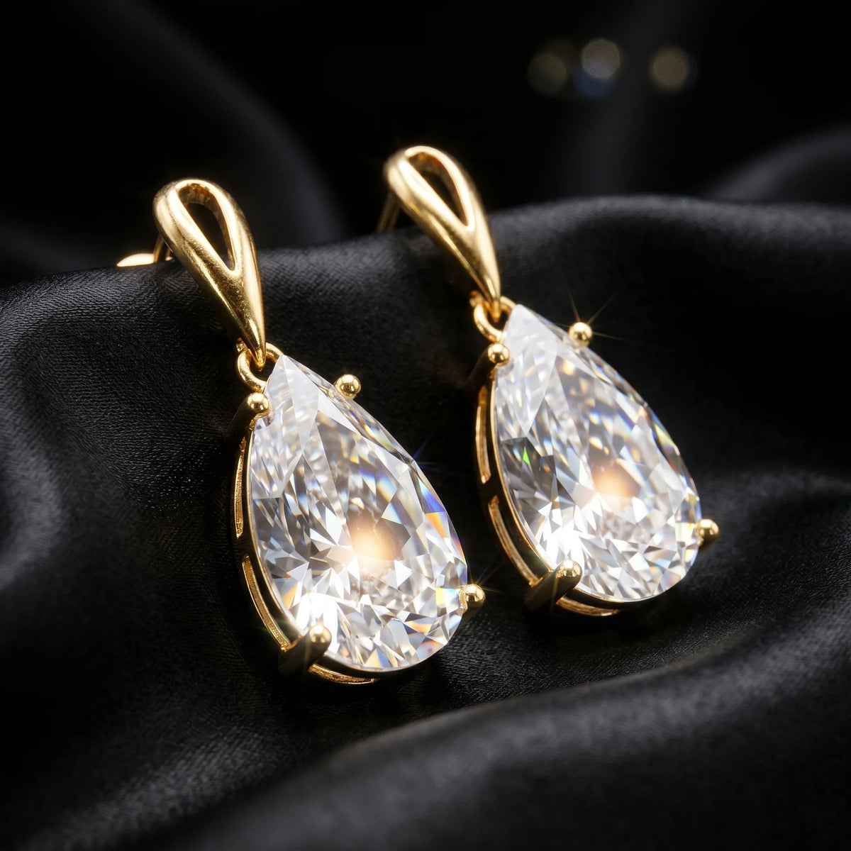 Luxora Crystal Teardrop Elegance Earrings