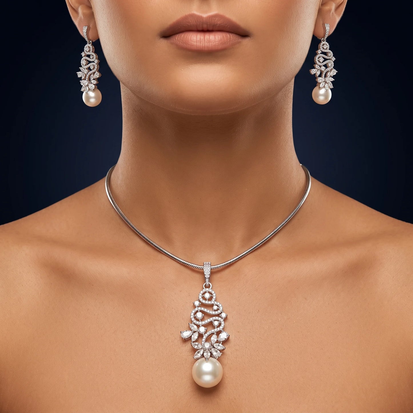 Luxora Pearl Cascade Vine Pendant Set