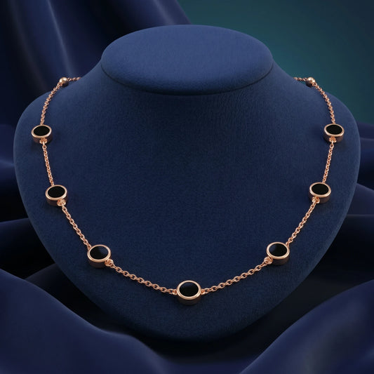 Luxora Midnight Elegance Onyx Station Necklace