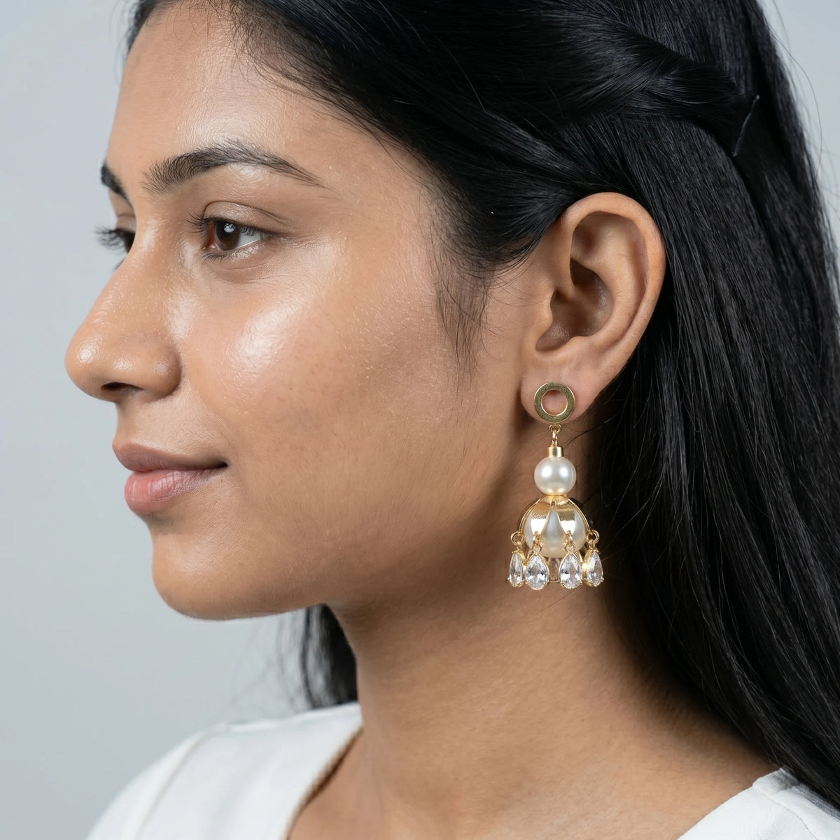 Luxora Pearl Cascade Chandelier Earrings