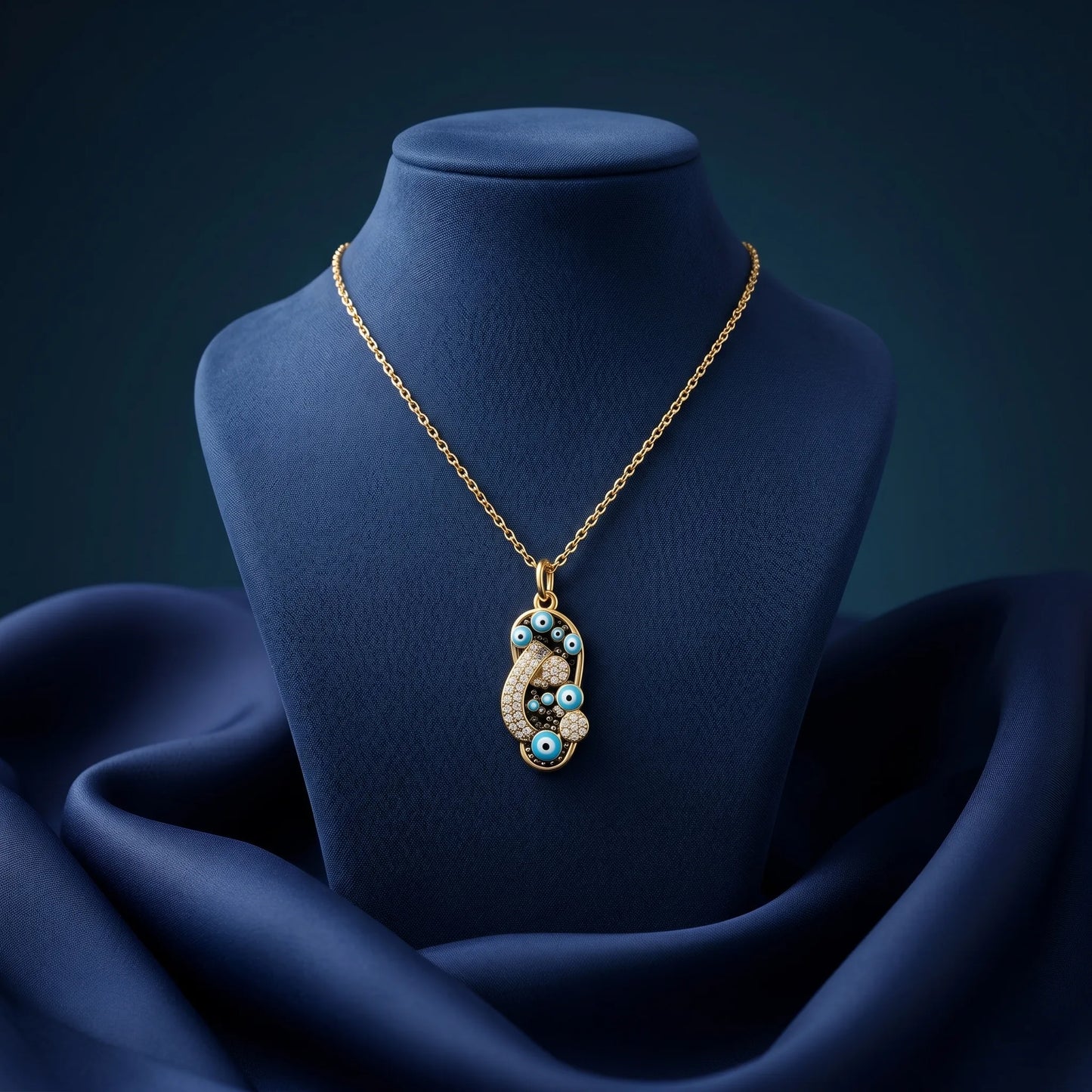 Luxora Lucky Eye Crystal Pendant Necklace
