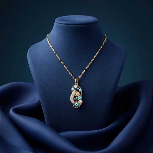Luxora Lucky Eye Crystal Pendant Necklace