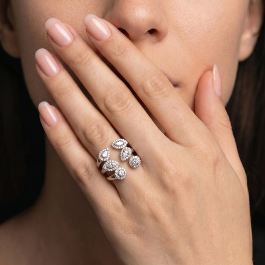 Luxora 3 Celestial Halo Open Diamond Rings