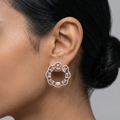 Luxora Celestial Link Crystal Hoops