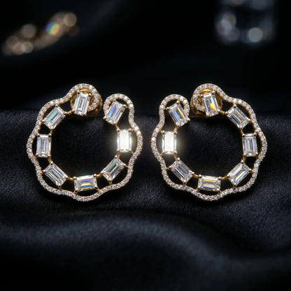Luxora Celestial Link Crystal Hoops