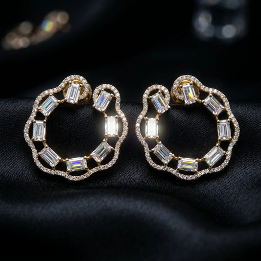 Luxora Celestial Link Crystal Hoops
