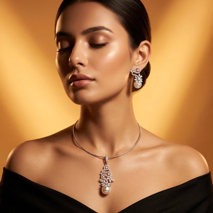 Luxora Pearl Cascade Vine Pendant Set
