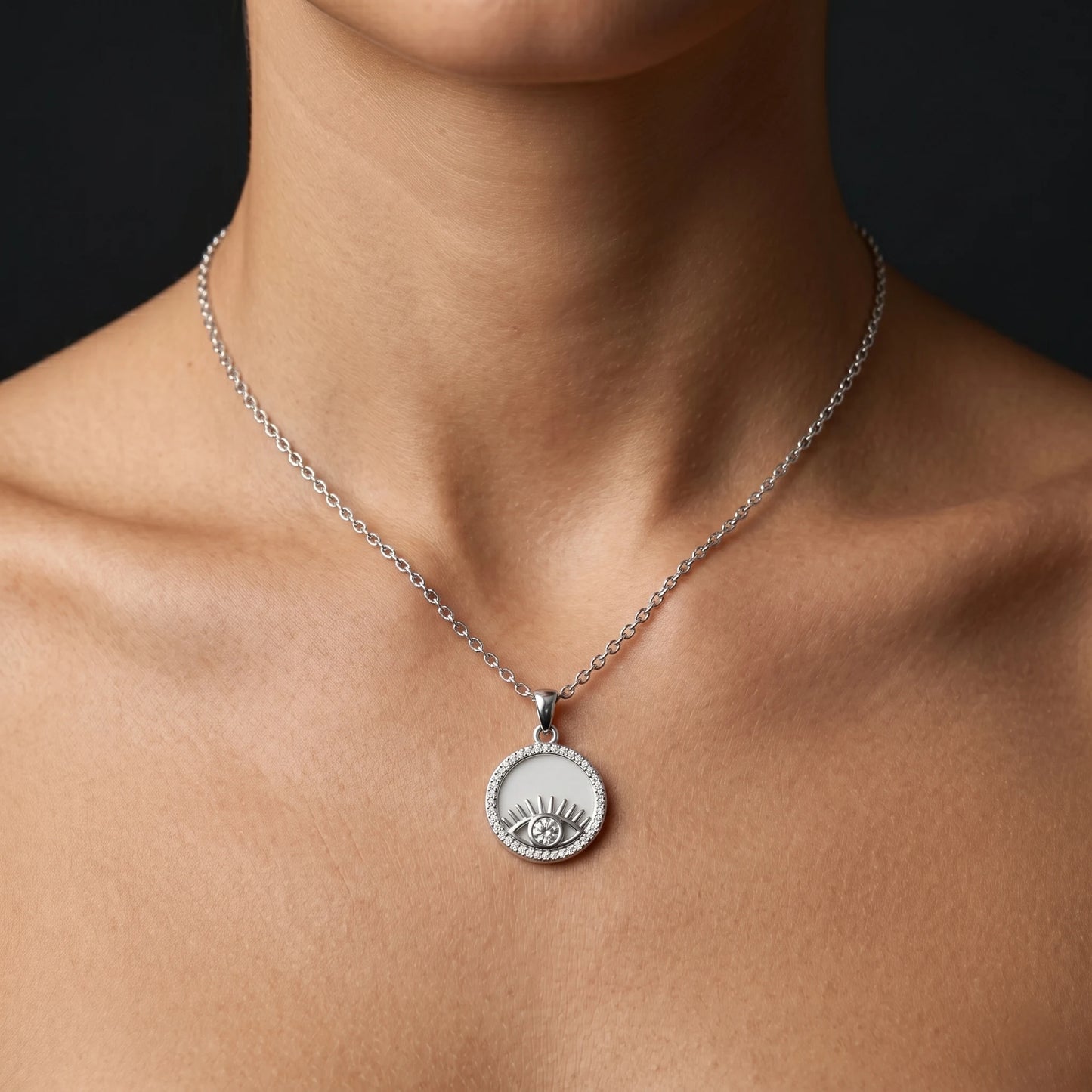 Luxora Luna Guardian Eye Pendant Necklace