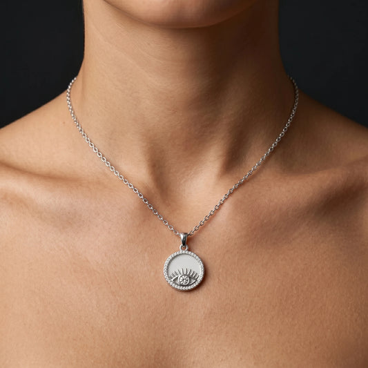 Luxora Luna Guardian Eye Pendant Necklace