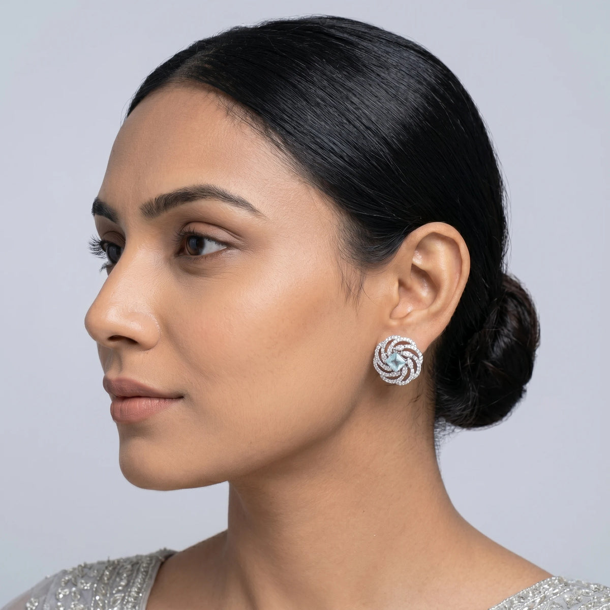 Luxora Celestial Aqua Swirl Studs