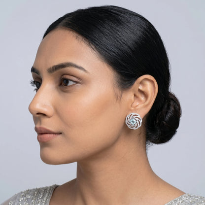 Luxora Celestial Aqua Swirl Studs