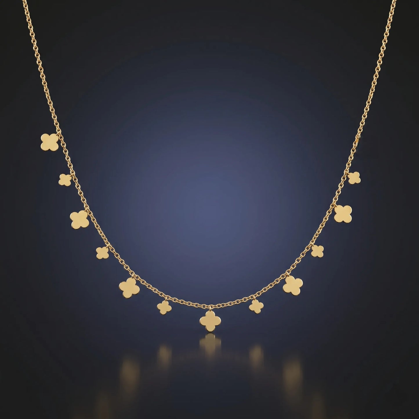 Luxora Golden Clover Cascade Necklace