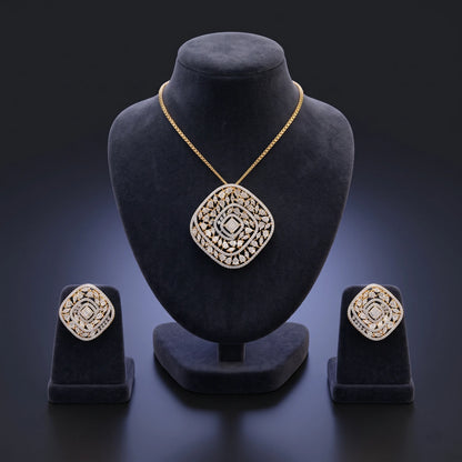 Luxora Celestial Sparkle Diamond Pendant Set