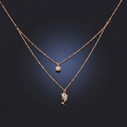 Luxora Dual Layer Dolphin and Solitaire