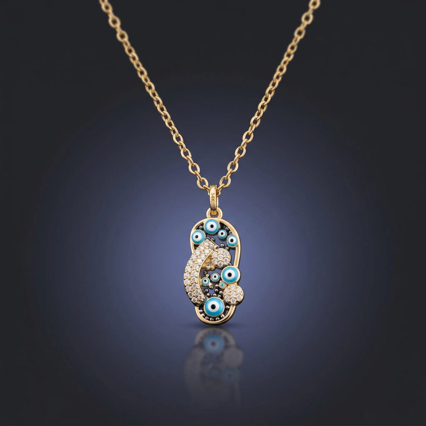 Luxora Lucky Eye Crystal Pendant Necklace