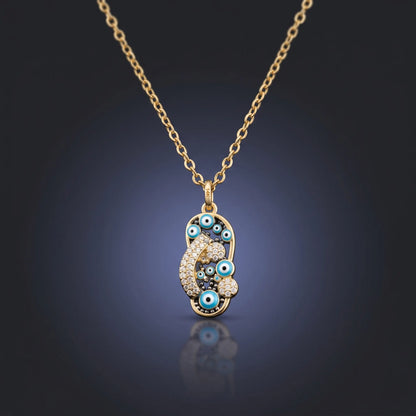 Luxora Lucky Eye Crystal Pendant Necklace