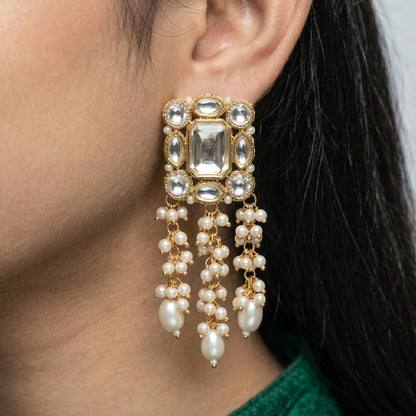 Luxora Regal Pearl Cascade Earrings