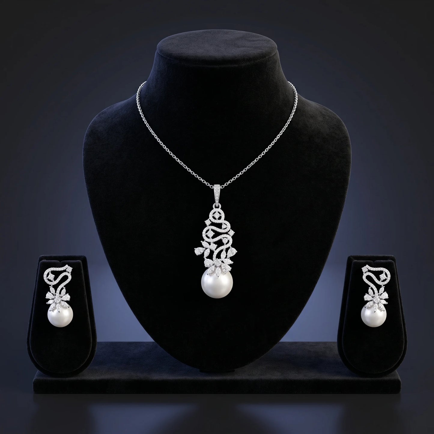 Luxora Pearl Cascade Vine Pendant Set