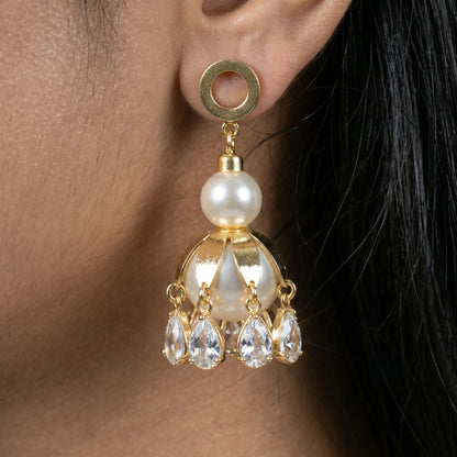 Luxora Pearl Cascade Chandelier Earrings