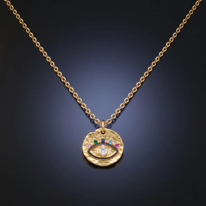 Luxora Celestial Guardian Eye Pendant Necklace