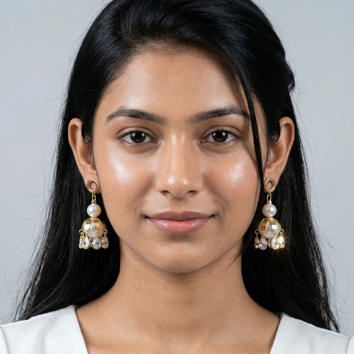 Luxora Pearl Cascade Chandelier Earrings