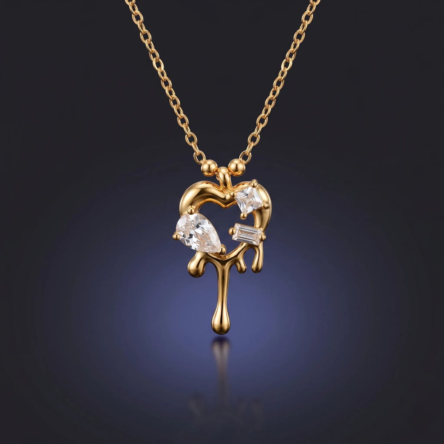 Luxora Golden Drip Crystal Pendant
