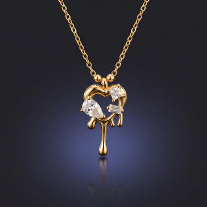 Luxora Golden Drip Crystal Pendant