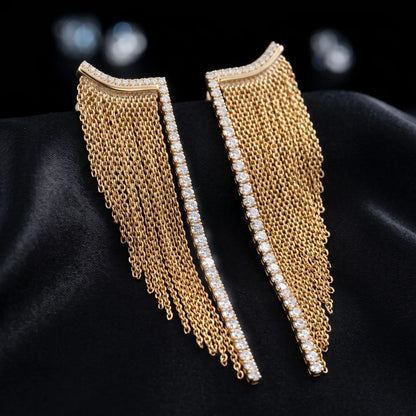 Luxora Golden Cascade Chain Earrings