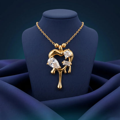 Luxora Golden Drip Crystal Pendant
