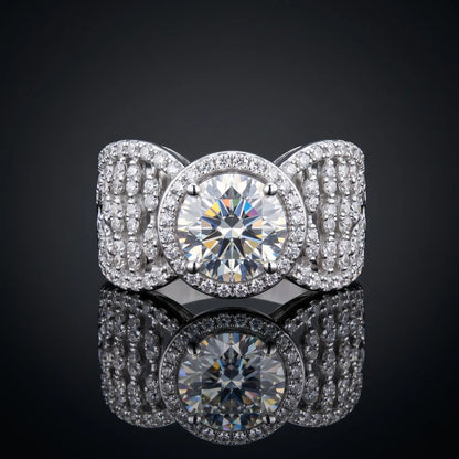 Luxora Royal Halo Solitaire Statement Ring