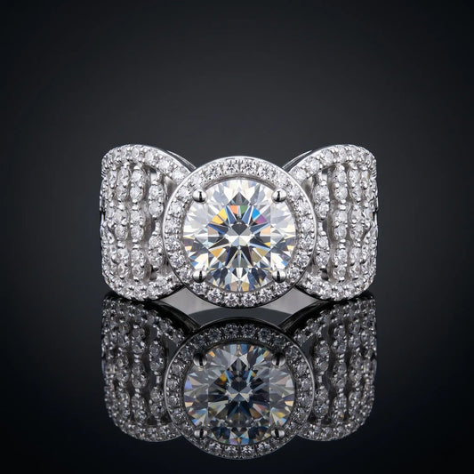 Luxora Royal Halo Solitaire Statement Ring