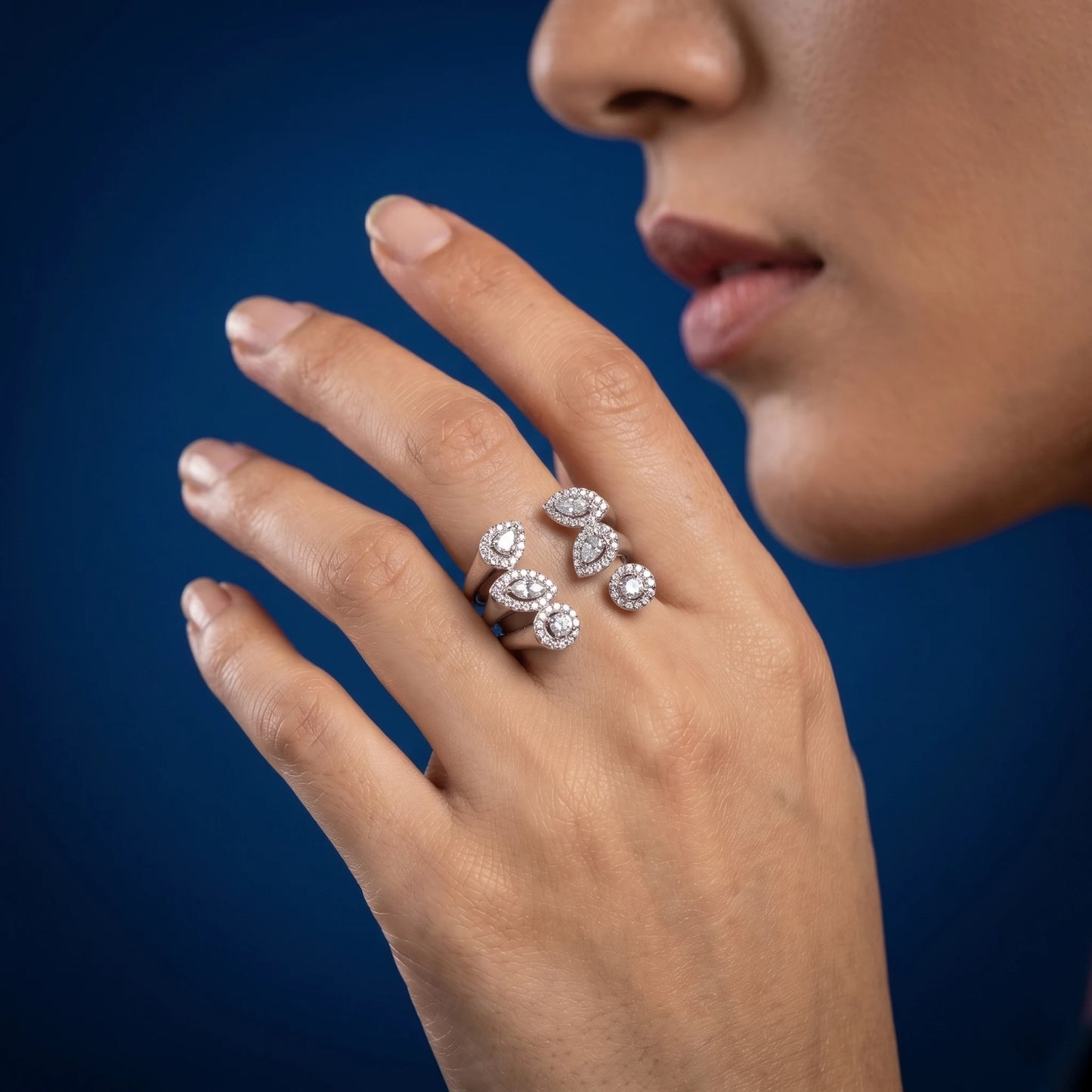 Luxora 3 Celestial Halo Open Diamond Rings
