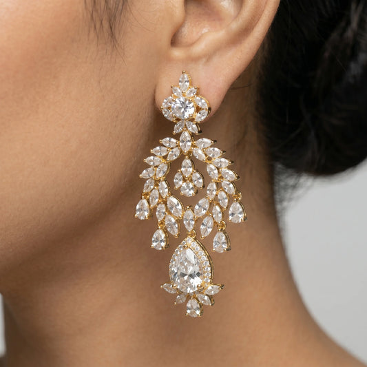 Luxora Regal Cascade Crystal Earrings