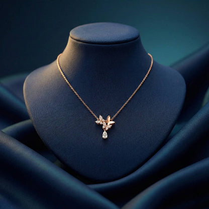 Luxora 2 Diamond 1 Gold Butterfly with Droplet