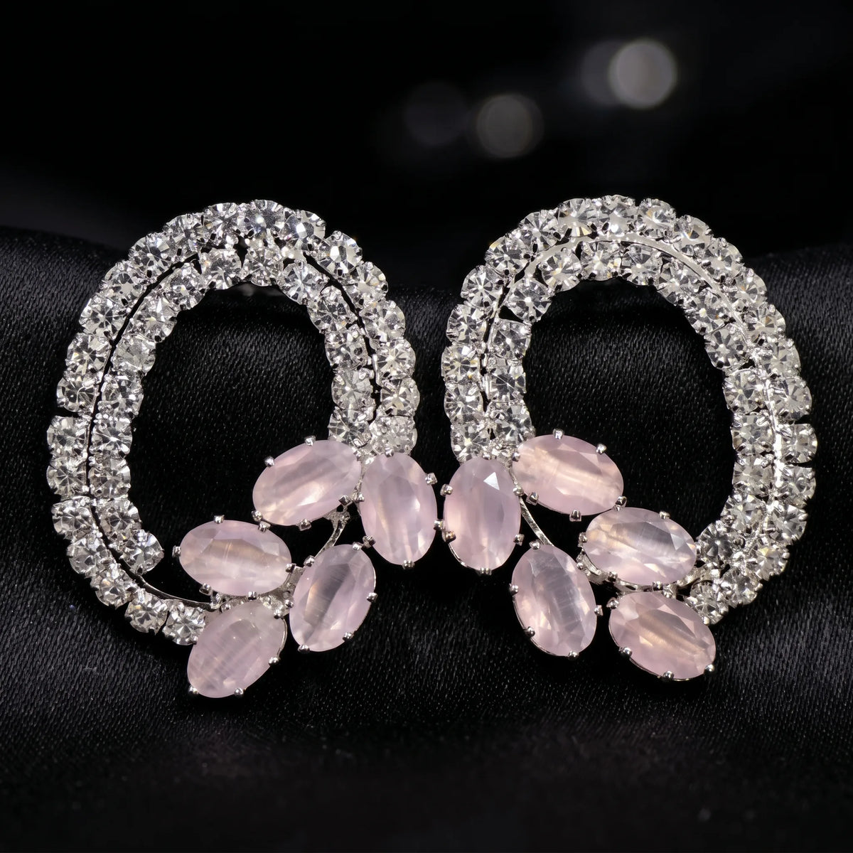 Luxora Rose Blossom Crystal Earrings