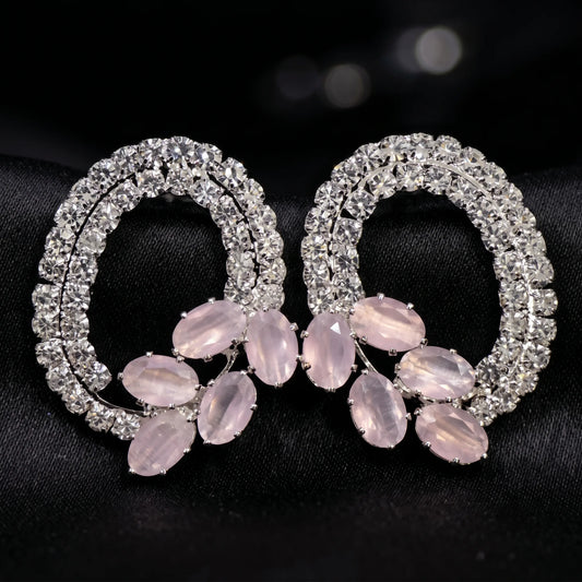 Luxora Rose Blossom Crystal Earrings