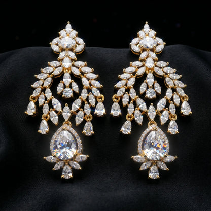 Luxora Regal Cascade Crystal Earrings