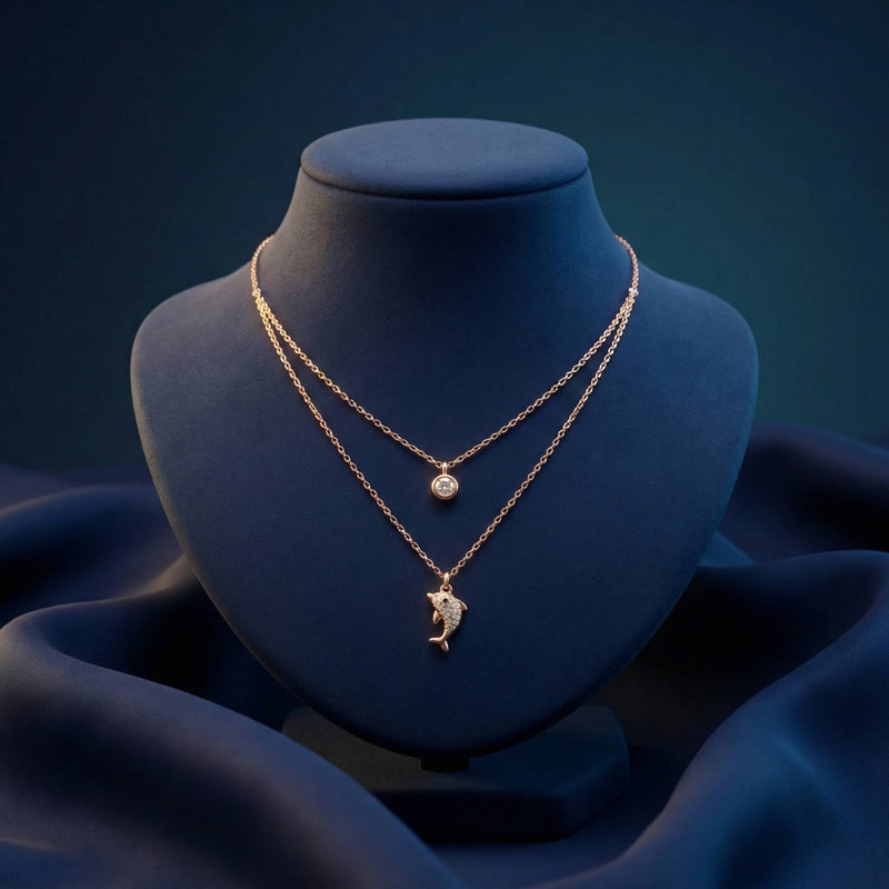 Luxora Dual Layer Dolphin and Solitaire