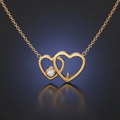 Luxora Interlocking Hearts Solitaire Pendant