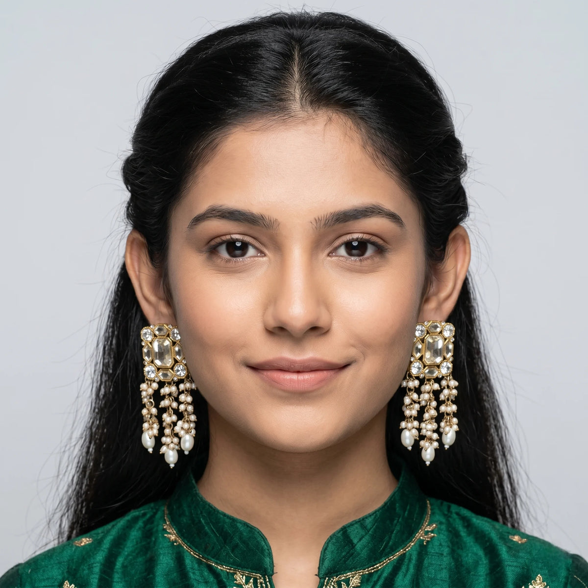 Luxora Regal Pearl Cascade Earrings
