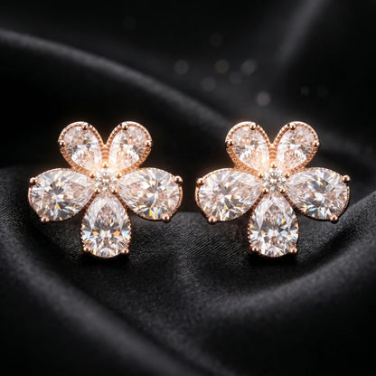 Luxora Ethereal Crystal Bloom Earrings