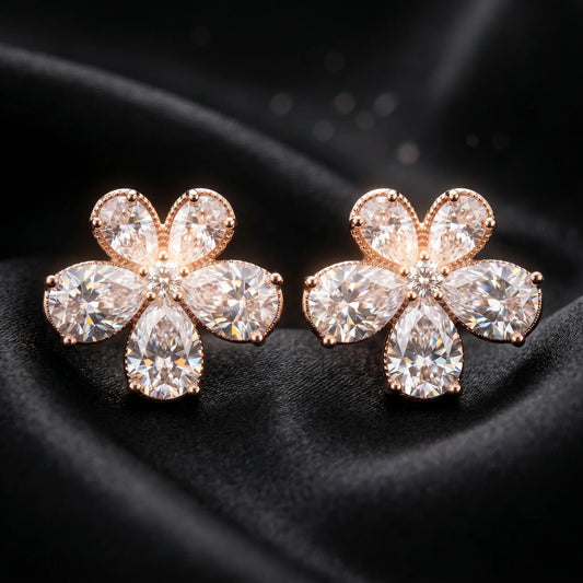 Luxora Ethereal Crystal Bloom Earrings