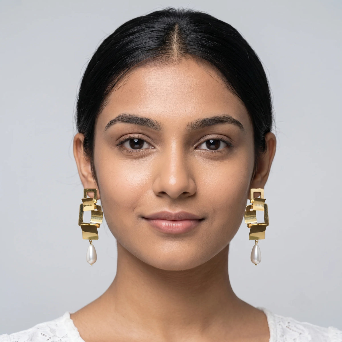 Luxora Golden Pearl Cascade Earrings