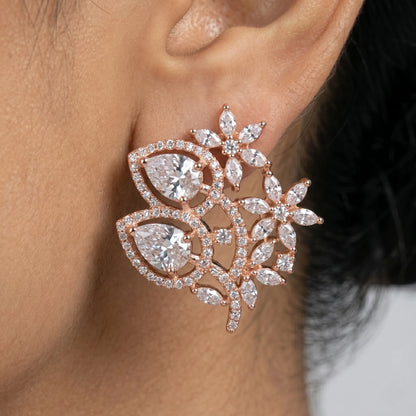 Luxora Enchanted Floral Crystal Studs