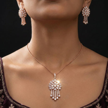 Luxora Floral Design with Chain Danglers