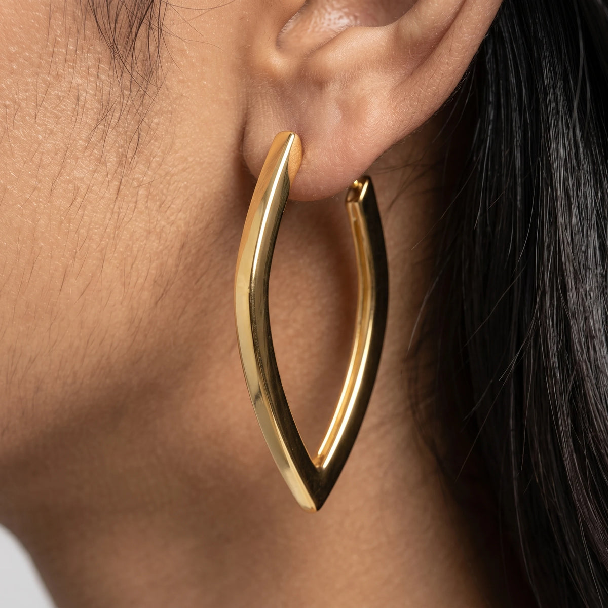 Luxora Sleek Arc Hoop Earrings